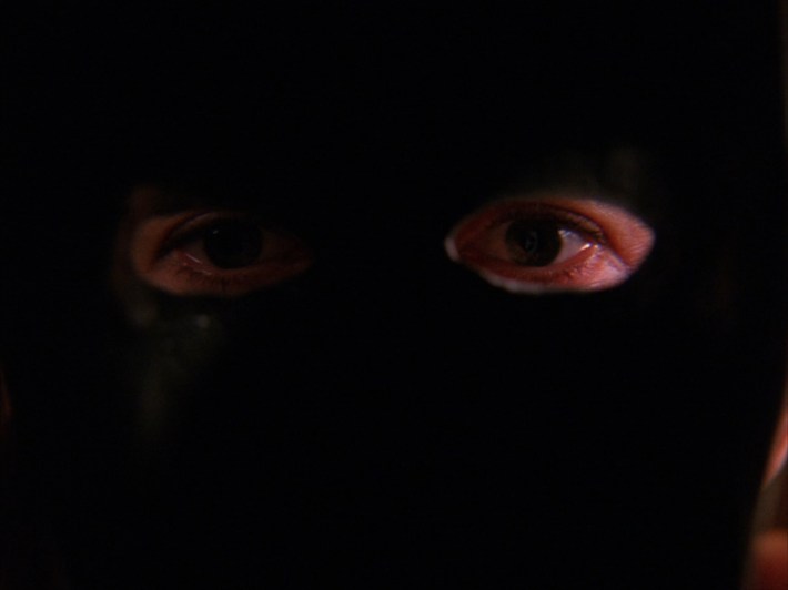 Cooper looking through eyes of death mask