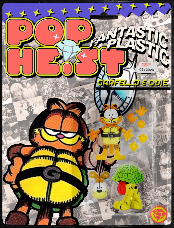 Garfello on Pop Heist packaging