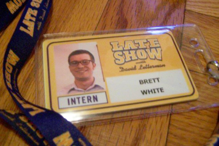 Brett's Late Show ID badge