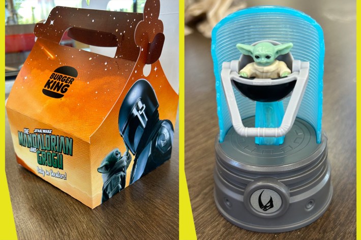 Mando box and Grogu toy