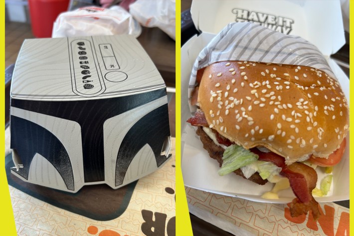 BK Mandalorian Whopper in box and out