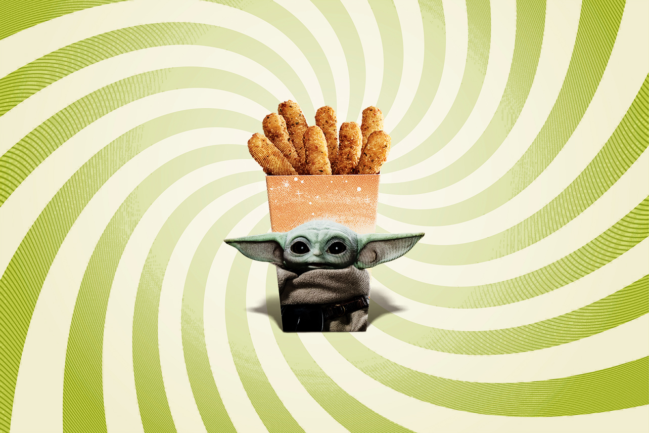 Grogu fries in swirl