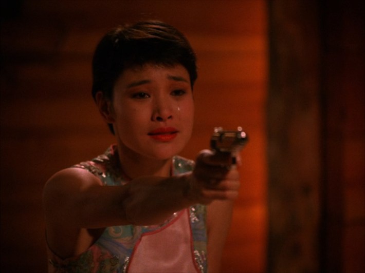 Josie with gun