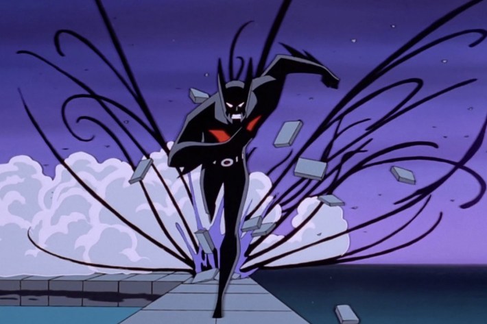 Batman of beyond running from black tendrils