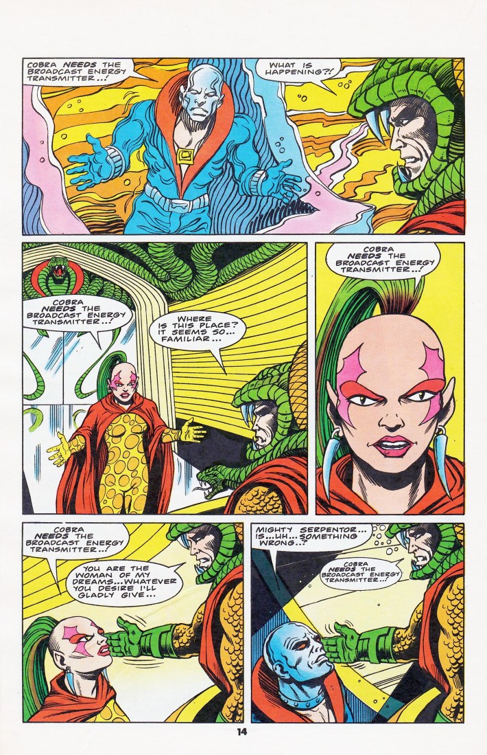Pythona confronts Serpentor in vision