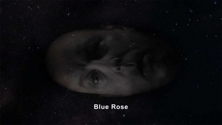 Major Briggs head saying "blue rose"