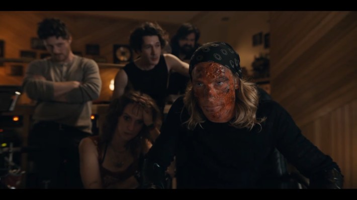Lestat with burned face, with band