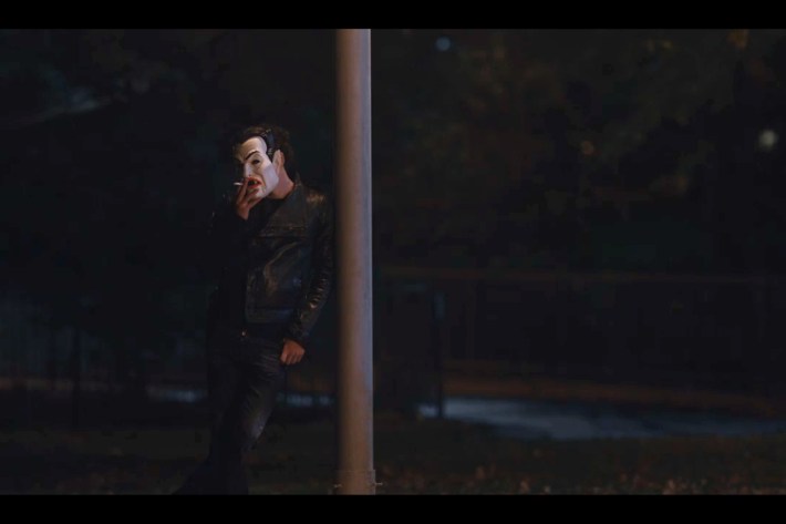 Alex under lamppost