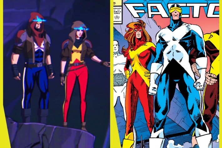 Cyclops and Jean in X-Factor costumes
