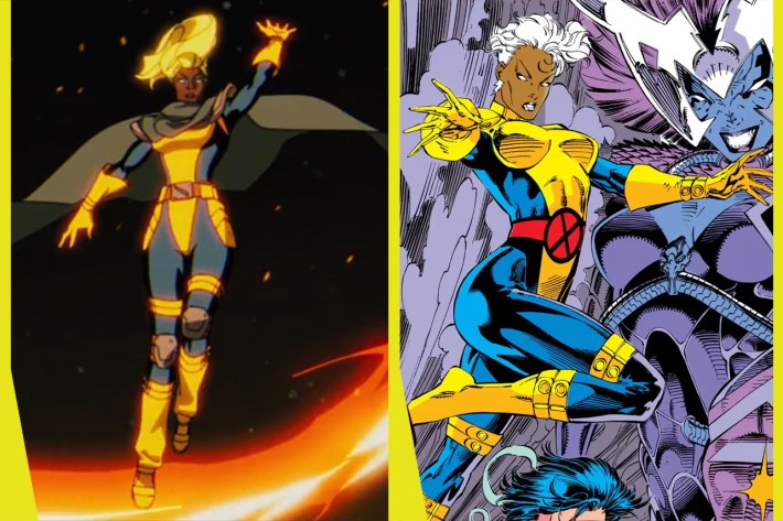 Storm in blue and gold suit