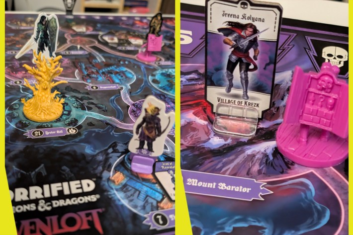 Horrified Ravensloft pieces on board