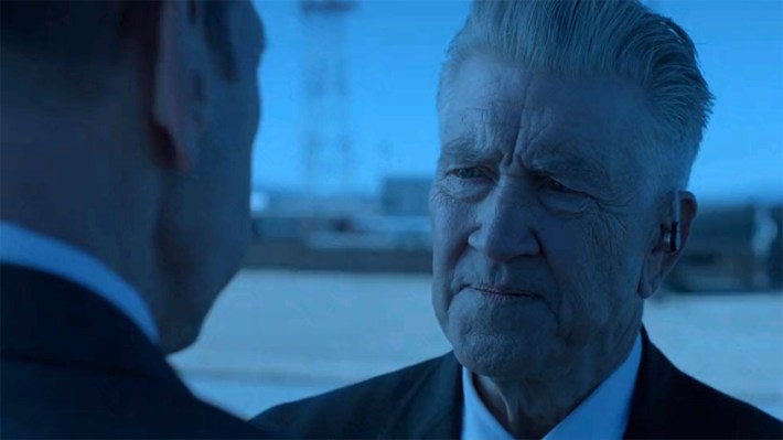 David Lynch in blue