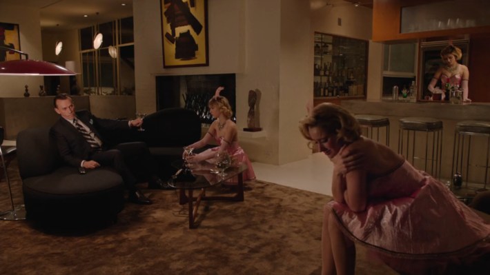 Pink ladies in living room