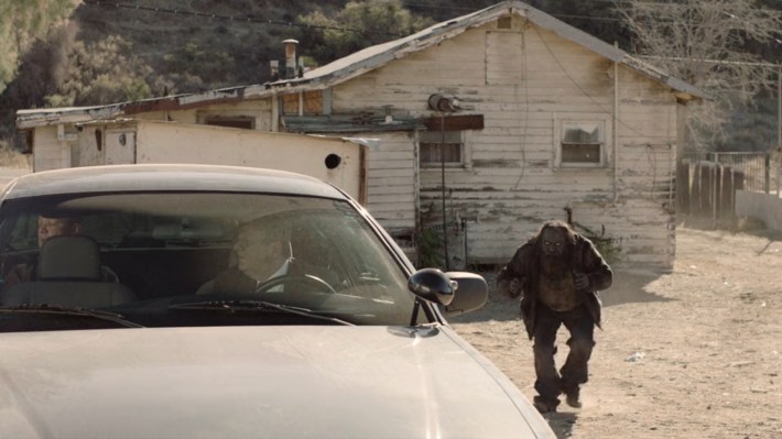 Woodsman approaching car
