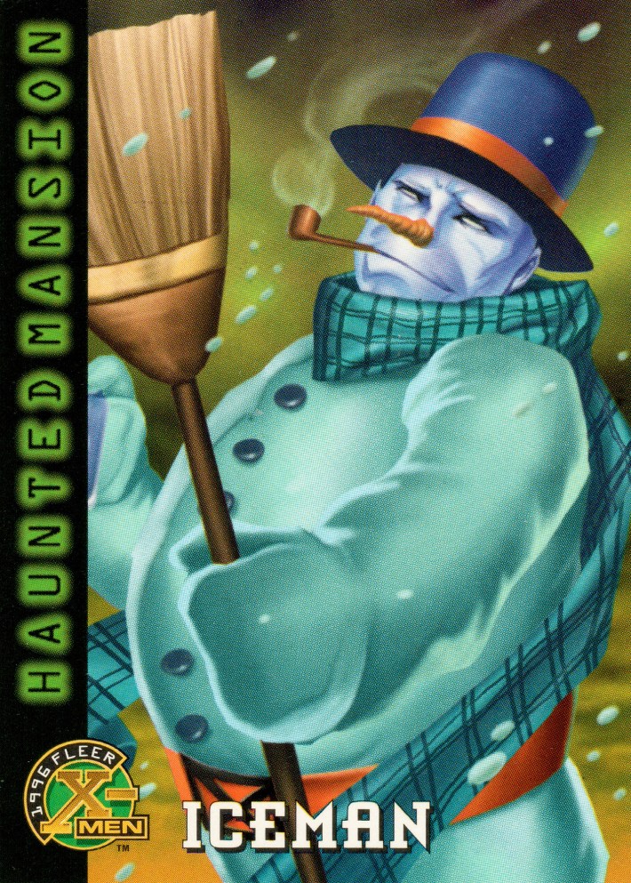 Iceman as Frosty the snowman