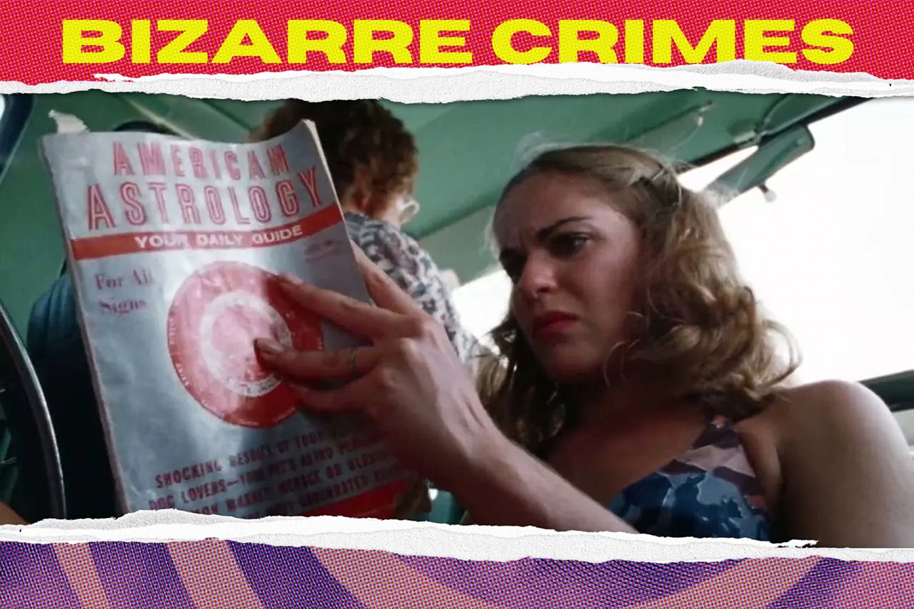 Girl reading horrorscopes